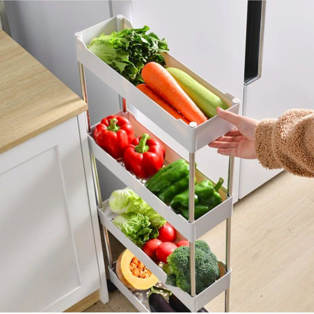 4 Tier Movable Storage Rack with Wheels