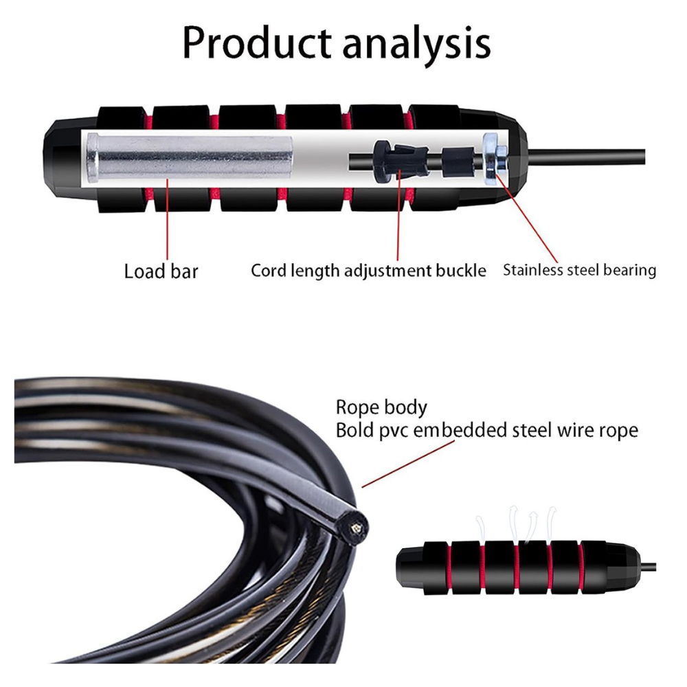 Skipping Rope with Adjustable Foam Handles