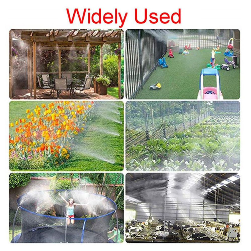 10m Patio Mist Spray Kit - Professional Outdoor Cooling System with Non-Drip Nozzles