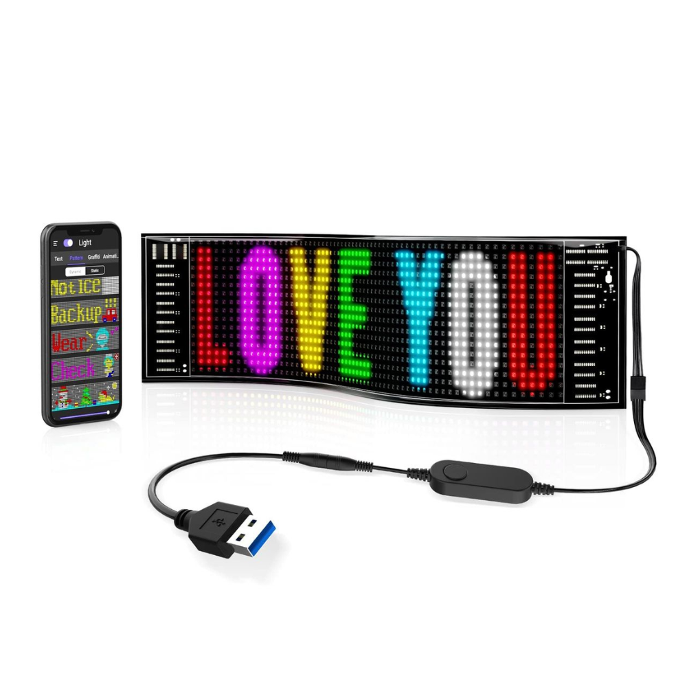 Flexible Colourful LED Matrix Panel - App Controlled Smart Display (3 Size Options)