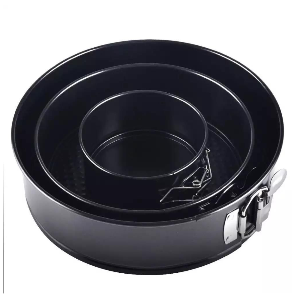 3 Set Round Cake Molds with Removable Bottom - Springform Pans 24cm, 26cm, 28cm