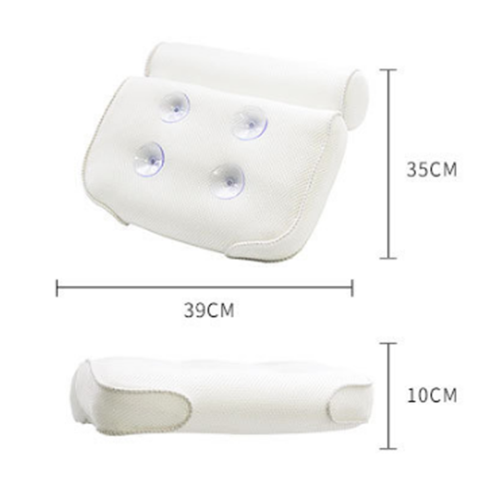 3D Mesh Bath Pillow – Suction Cup Spa Headrest