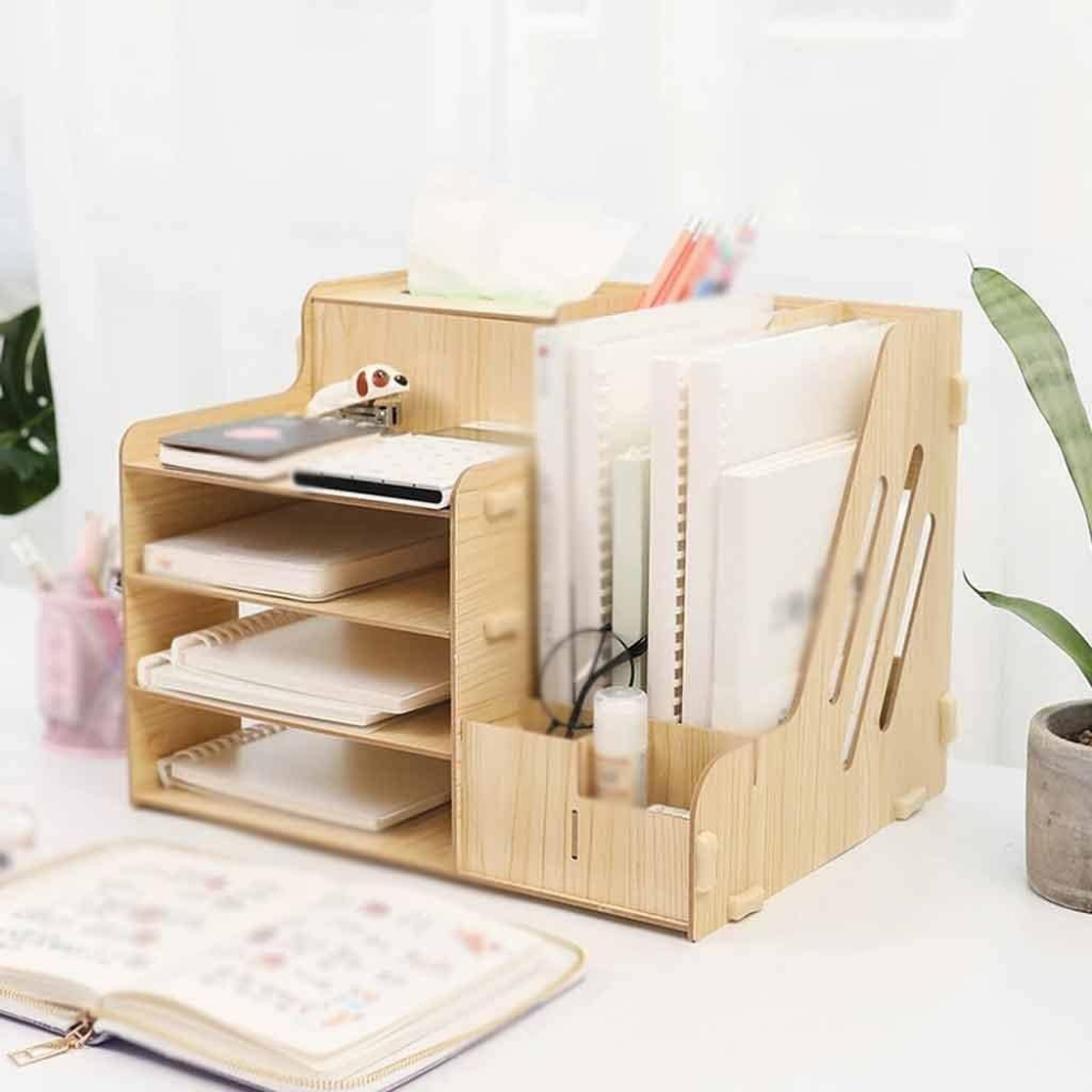 Bamboo 4-Tier Desk Organizer