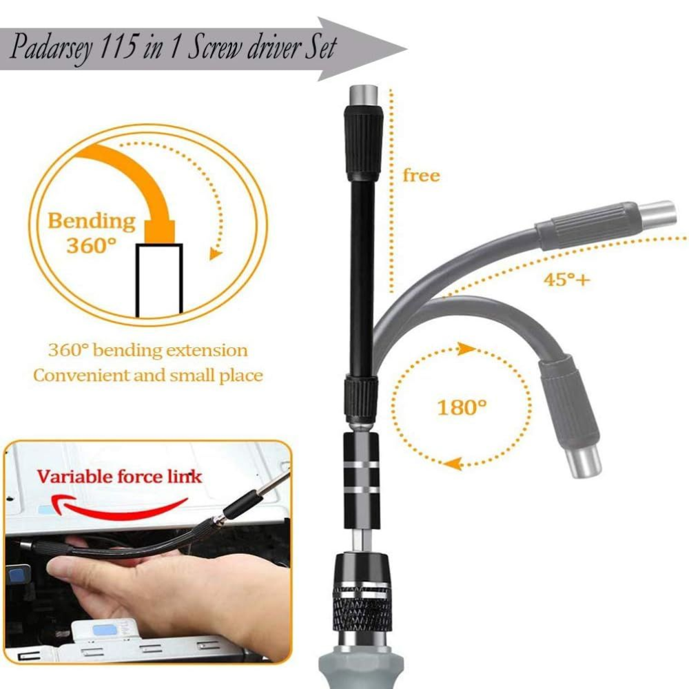 Precision Screwdriver Bits Magnetic Repair Tool Kit - 115 in 1 Electronic Repair Set DealRush