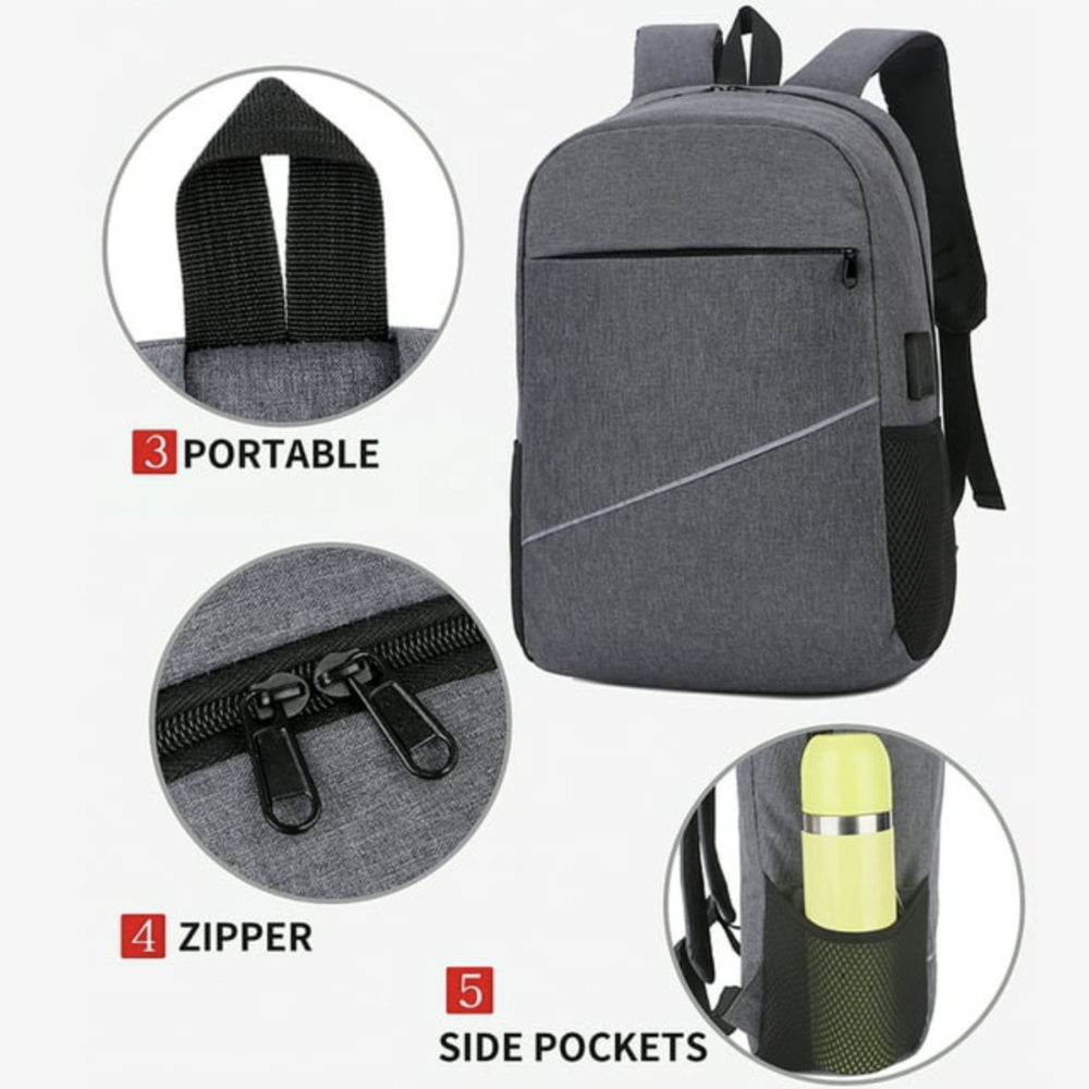 Contemporary Anti-Theft Laptop Backpack with USB Charging Port