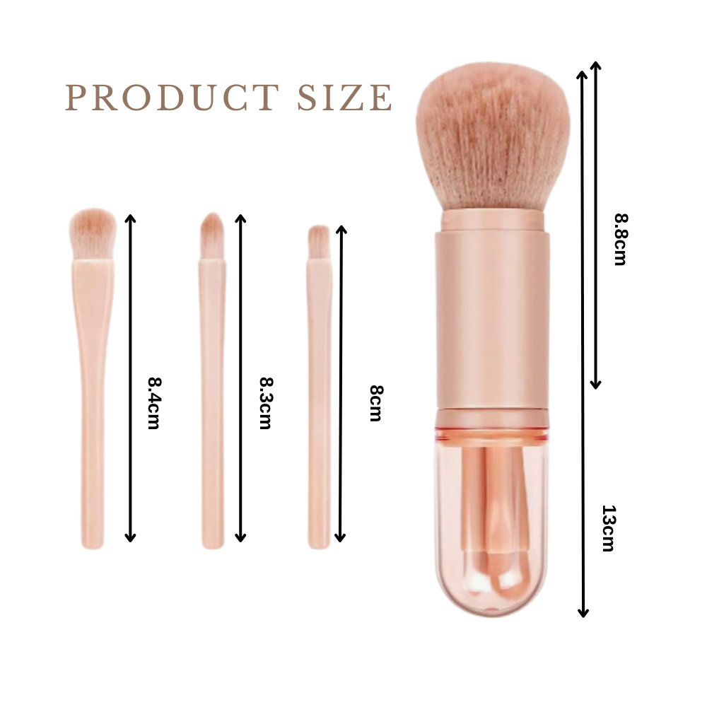 4-in-1 Travel Makeup Brush Set