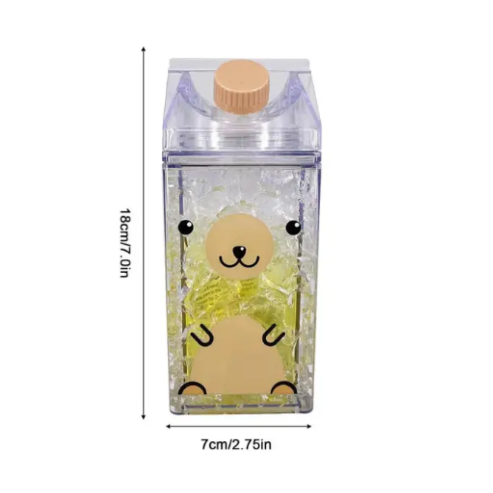 Cute Milk Carton Shaped Water Bottle – 400ml