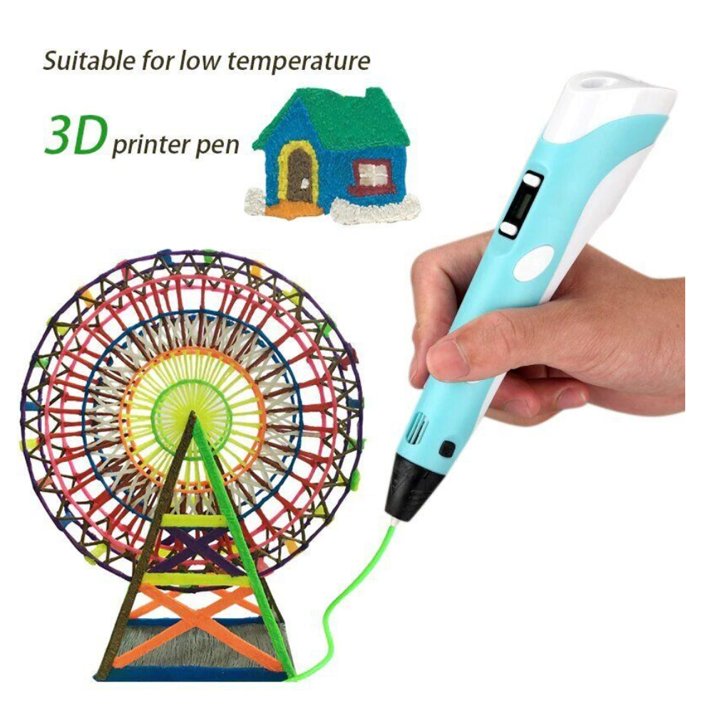 3D Printing Pen Kit - Child-Safe with LCD Display & 3 Sample Filaments DealRush