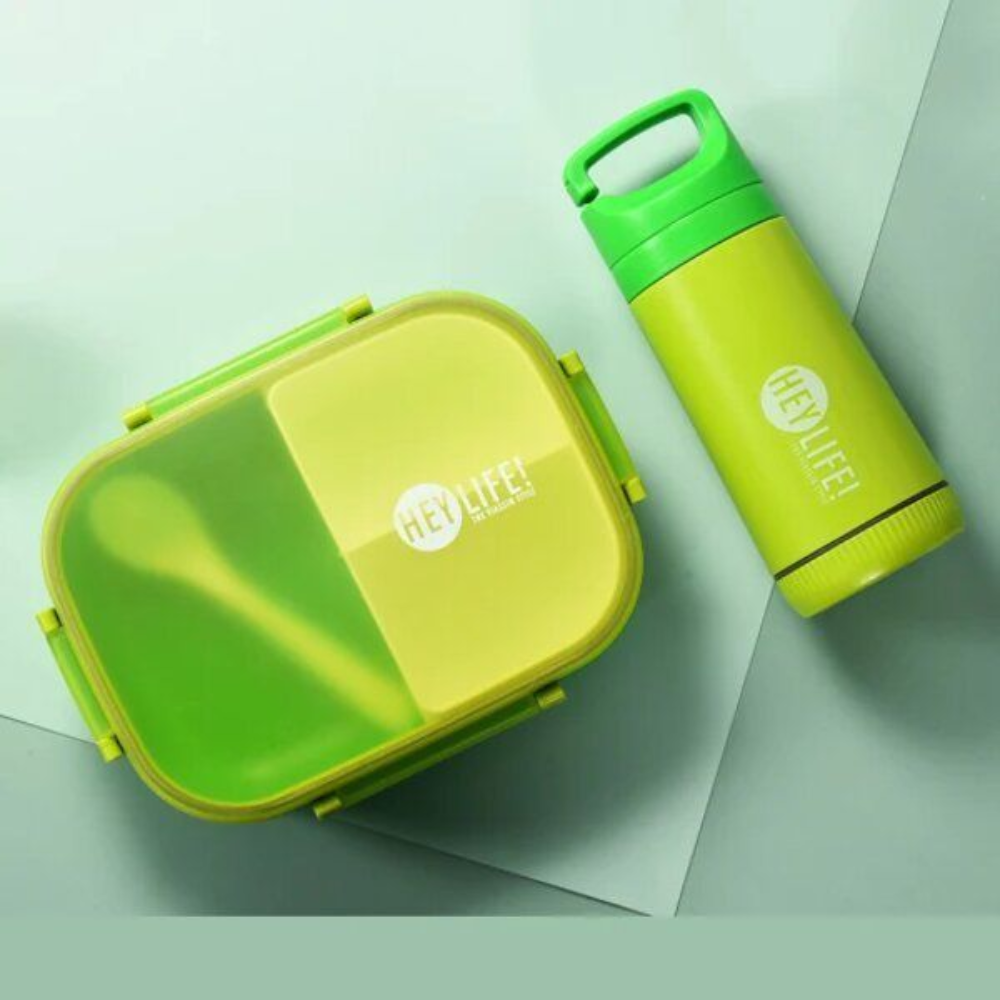 3-Compartment BPA-Free Lunch Box with Water Bottle