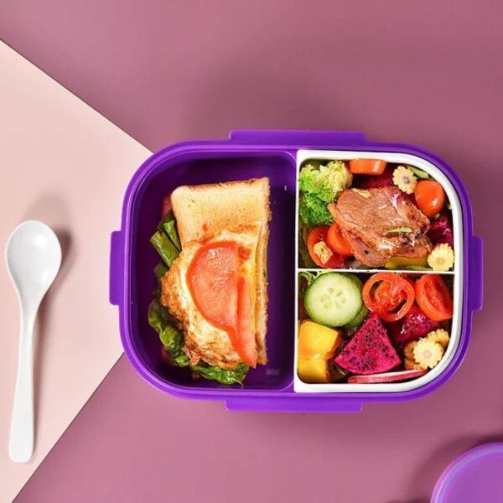 3-Compartment BPA-Free Lunch Box with Water Bottle