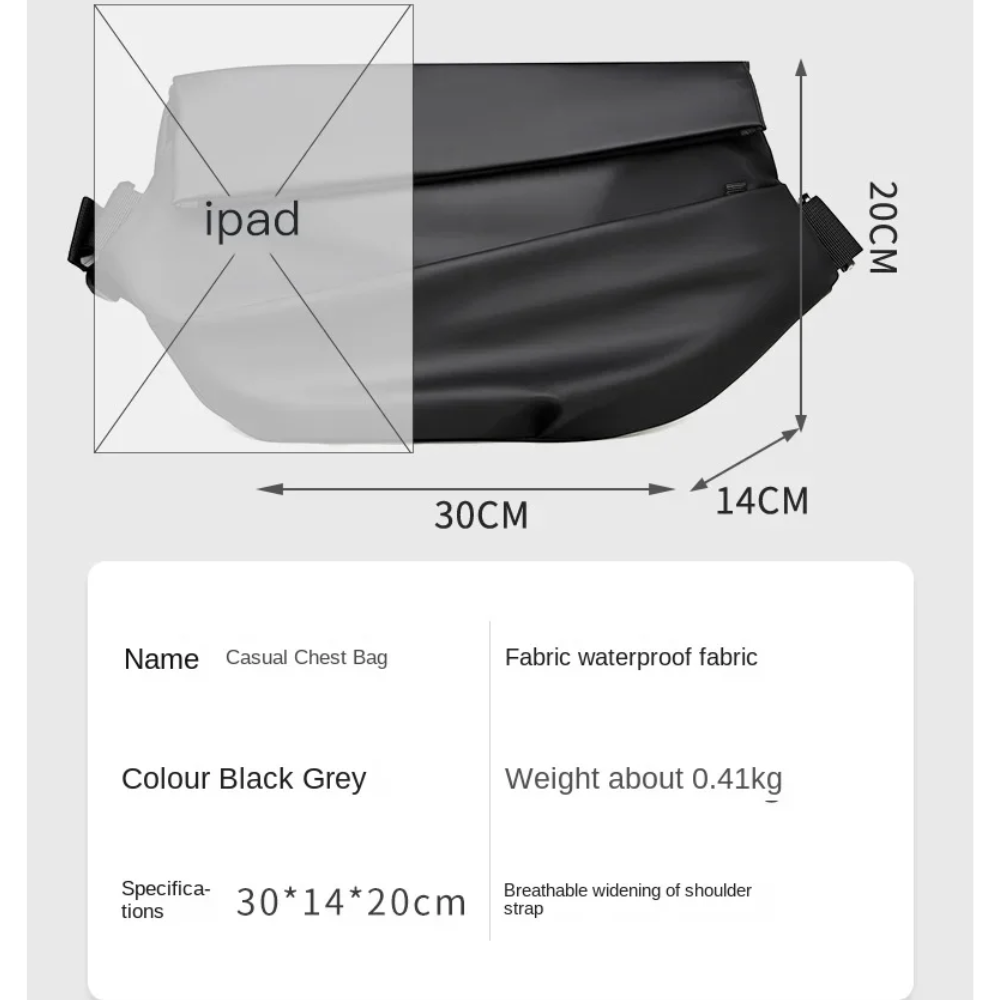 Crossbody Bag - Waterproof Sling Bag with Adjustable Strap (30x14x20cm) DealRush