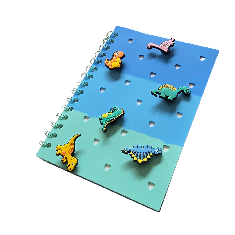 A5 Silicone Cover Notebook - Spiral Bound with Decorative Charm