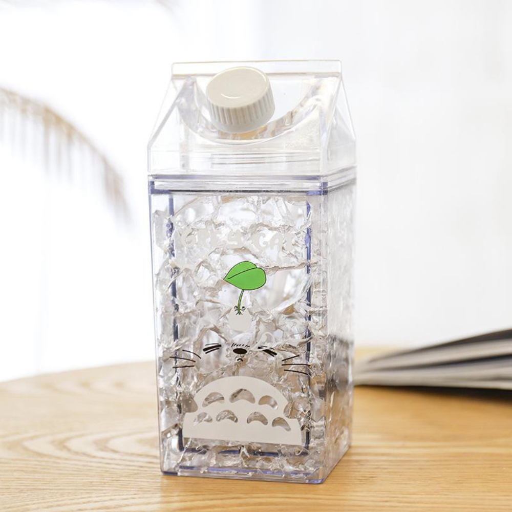 Cute Milk Carton Shaped Water Bottle – 400ml