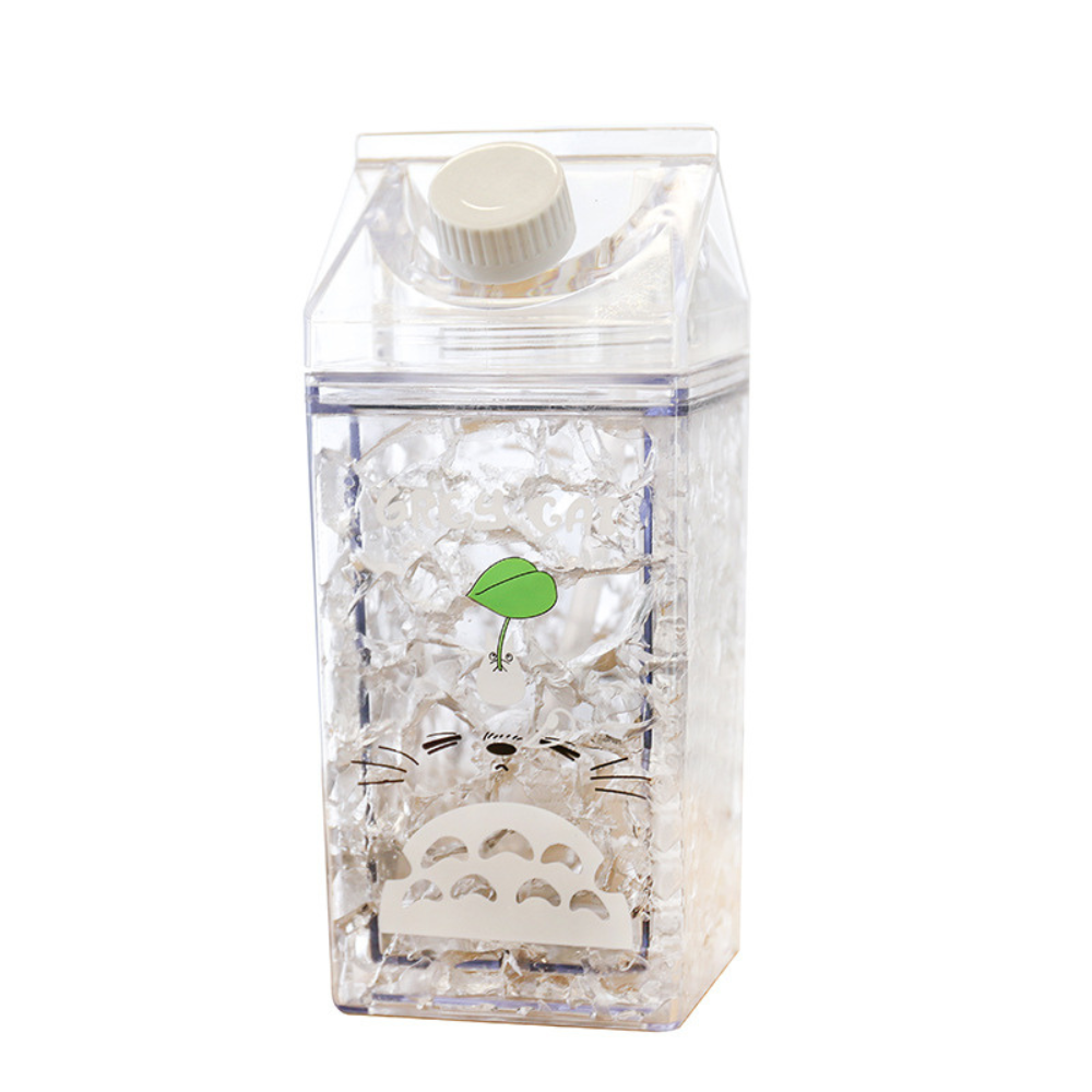 Cute Milk Carton Shaped Water Bottle – 400ml