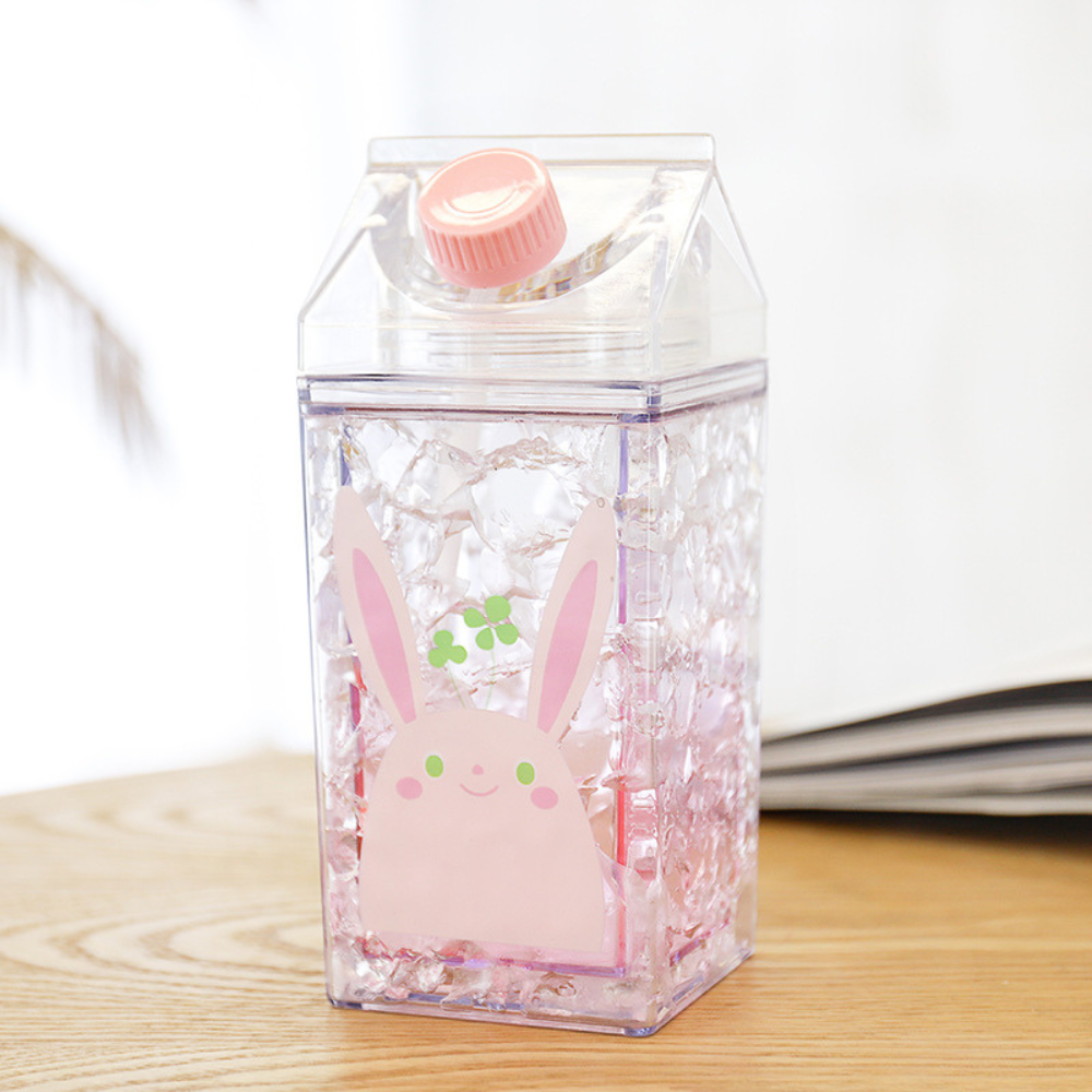 Cute Milk Carton Shaped Water Bottle – 400ml