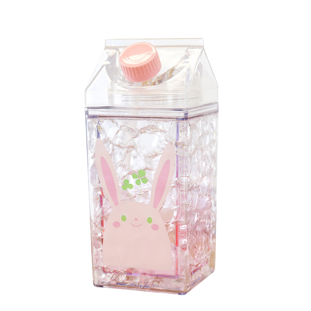 Cute Milk Carton Shaped Water Bottle – 400ml