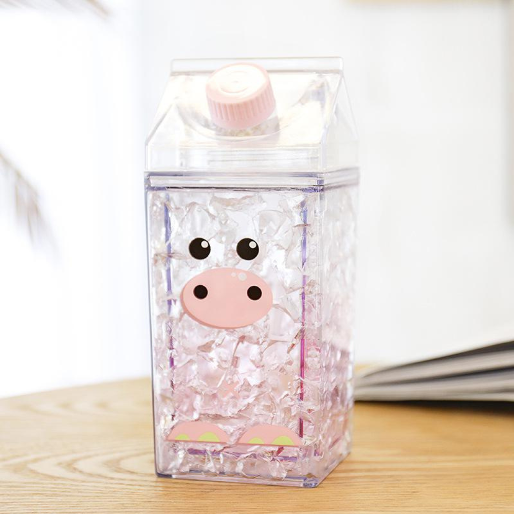 Cute Milk Carton Shaped Water Bottle – 400ml