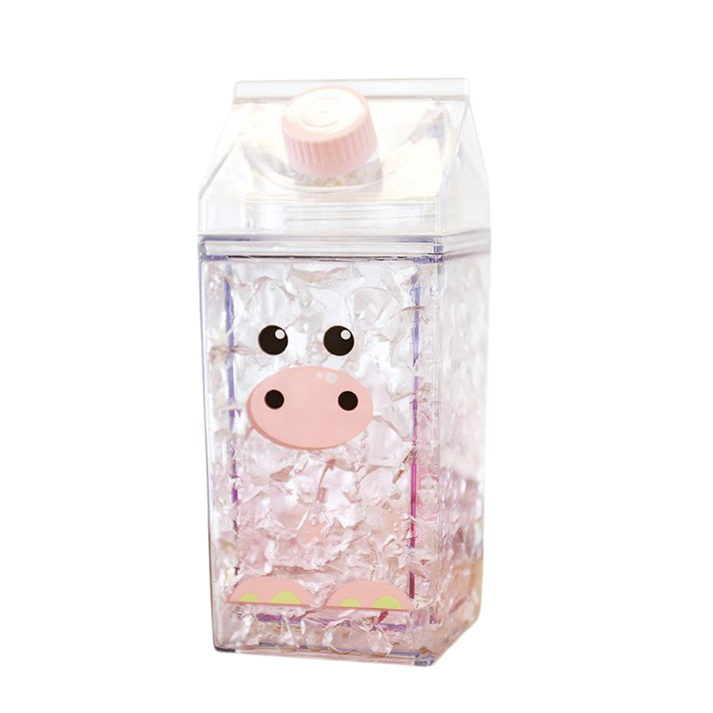 Cute Milk Carton Shaped Water Bottle – 400ml