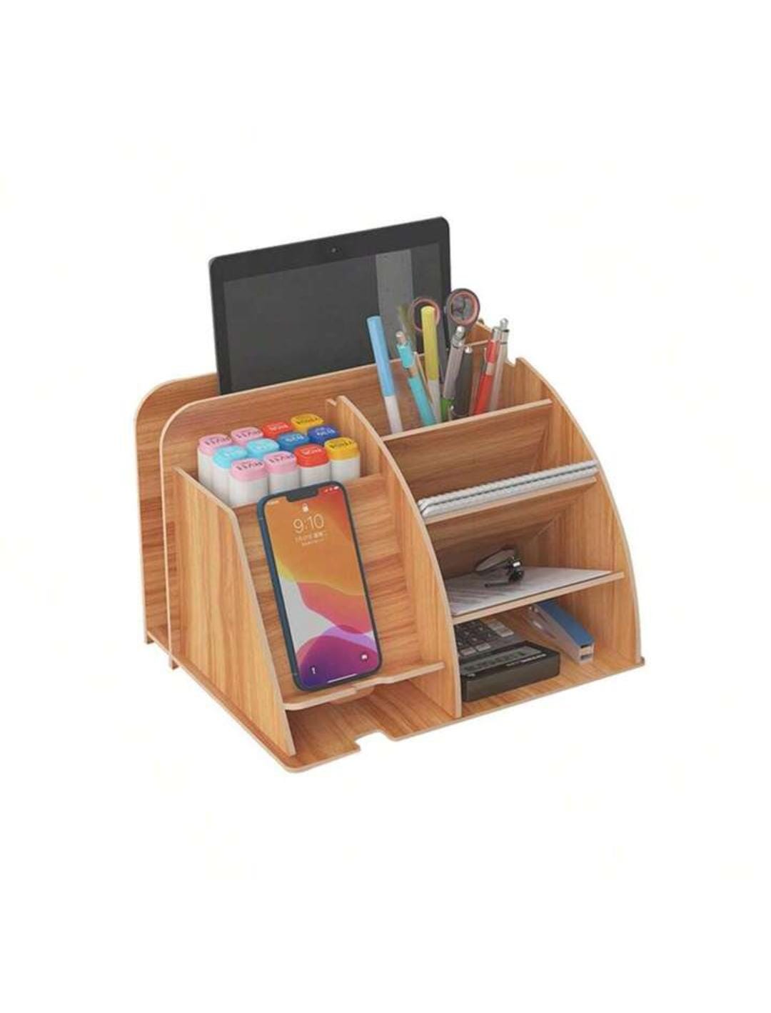 Wooden Desktop Organizer 8-Compartment
