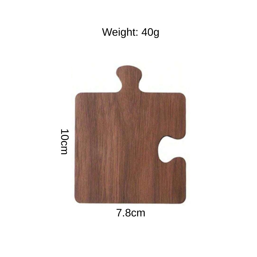 4-Piece Retro Puzzle Wooden Coaster Set