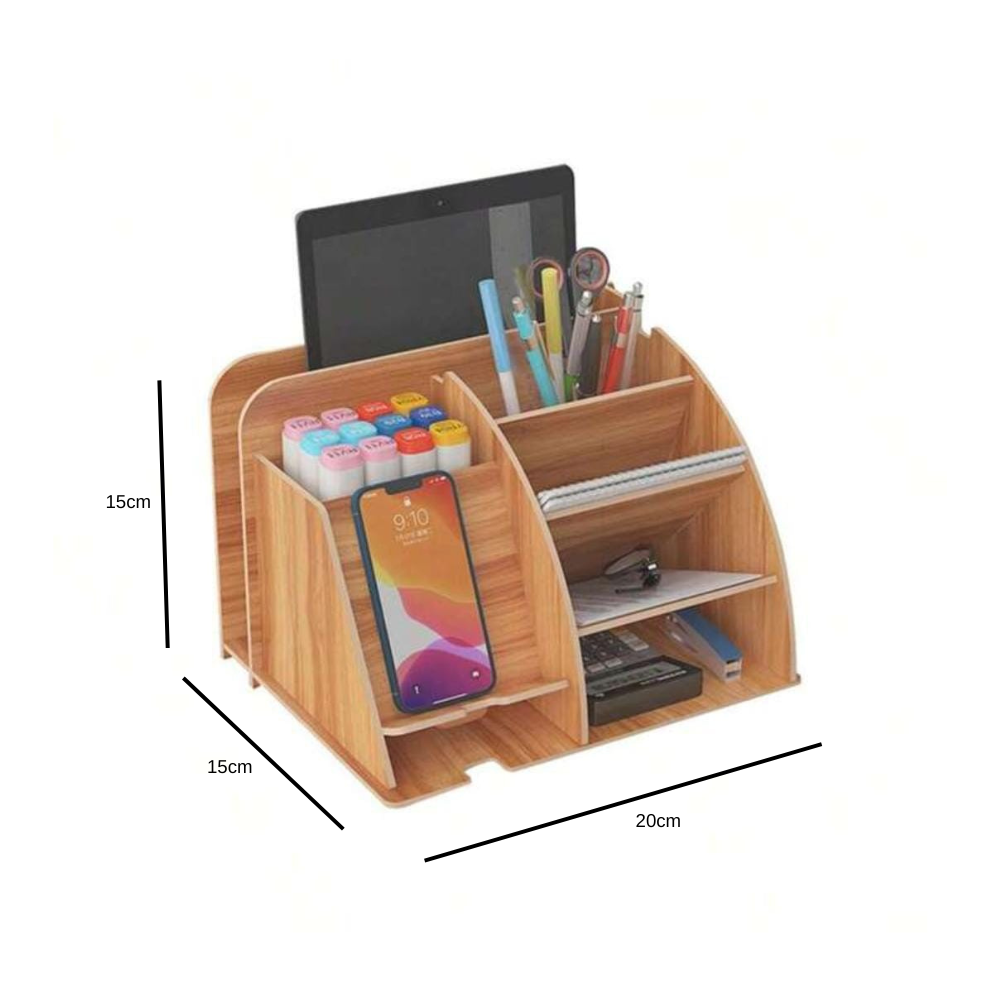 Wooden Desktop Organizer 8-Compartment