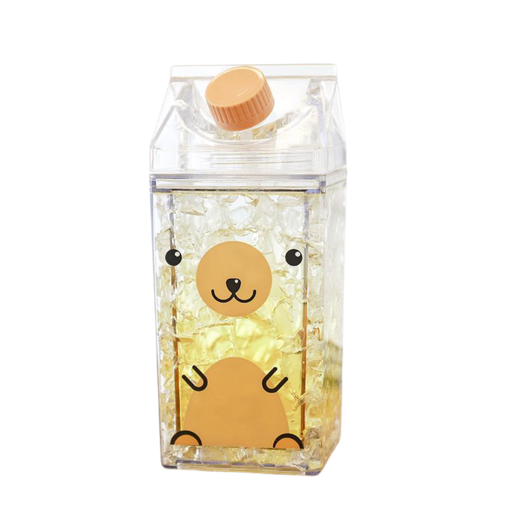Cute Milk Carton Shaped Water Bottle – 400ml