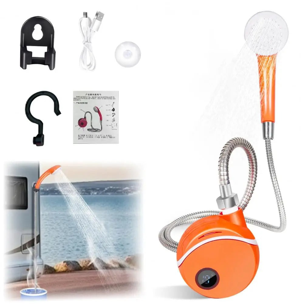 Portable Camping Shower Pump USB Rechargeable Outdoor Electric Shower Head