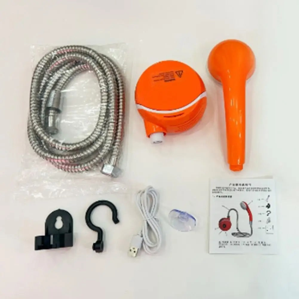 Portable Camping Shower Pump USB Rechargeable Outdoor Electric Shower Head